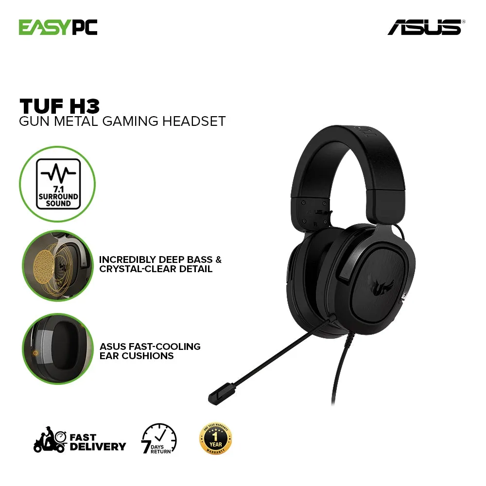 Asus TUF Gaming H3 7.1 Gaming Headset Gun Metal/ Red/ Silver