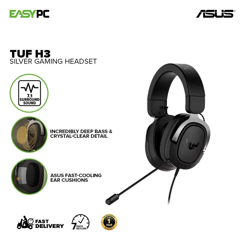 Asus TUF Gaming H3 7.1 Gaming Headset Gun Metal/ Red/ Silver