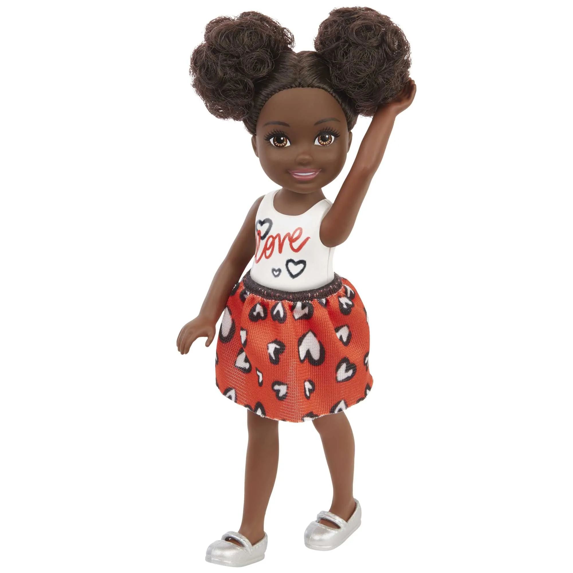 Barbie Chelsea Doll (6-Inch Brunette) Wearing Skirt With Heart Print