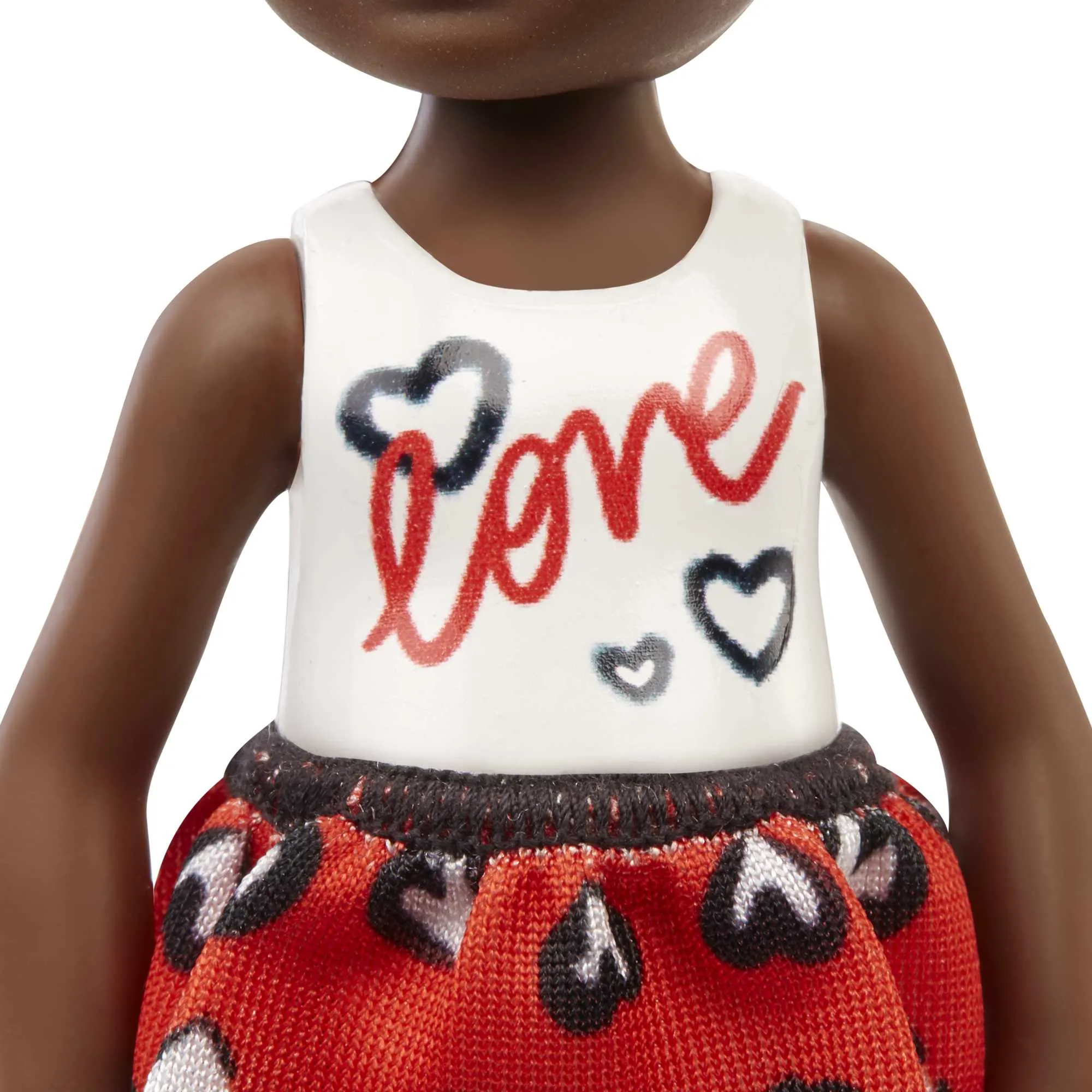 Barbie Chelsea Doll (6-Inch Brunette) Wearing Skirt With Heart Print