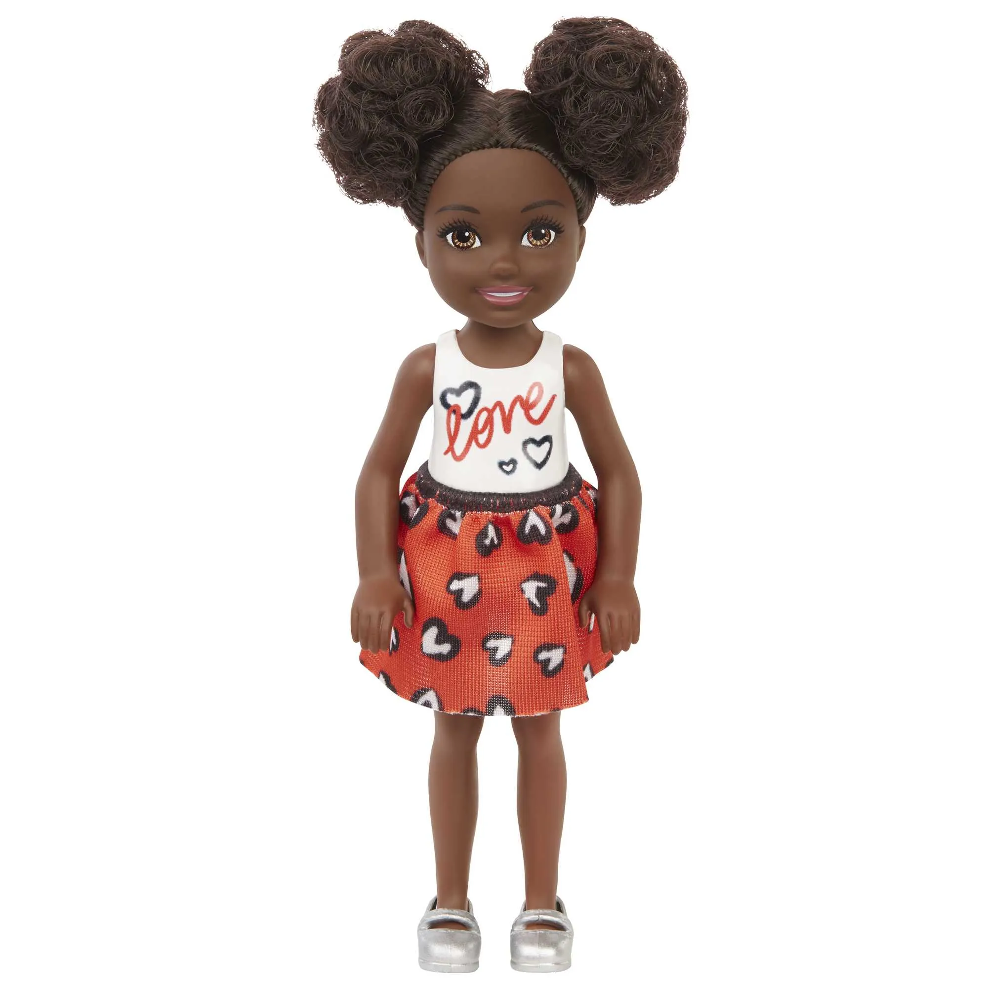 Barbie Chelsea Doll (6-Inch Brunette) Wearing Skirt With Heart Print