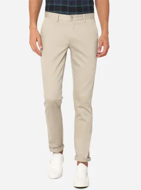 Beige Solid Super Slim Fit Casual Trouser | Greenfibre Beige Solid Super Slim Fit Casual Trouser | Greenfibre