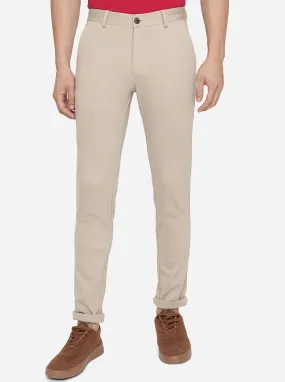 Beige Solid Venice Fit Casual Trouser | JadeBlue Beige Solid Venice Fit Casual Trouser | JadeBlue