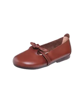 Belt knotted Soft Leather Reto Flat Shoes Belt knotted Soft Leather Reto Flat Shoes