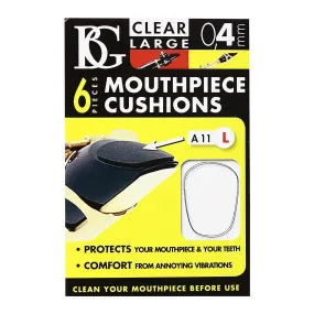 BG Clear Large 0.4mm Mouthpiece Cushions, 6 Pieces BG Clear Large 0.4mm Mouthpiece Cushions, 6 Pieces