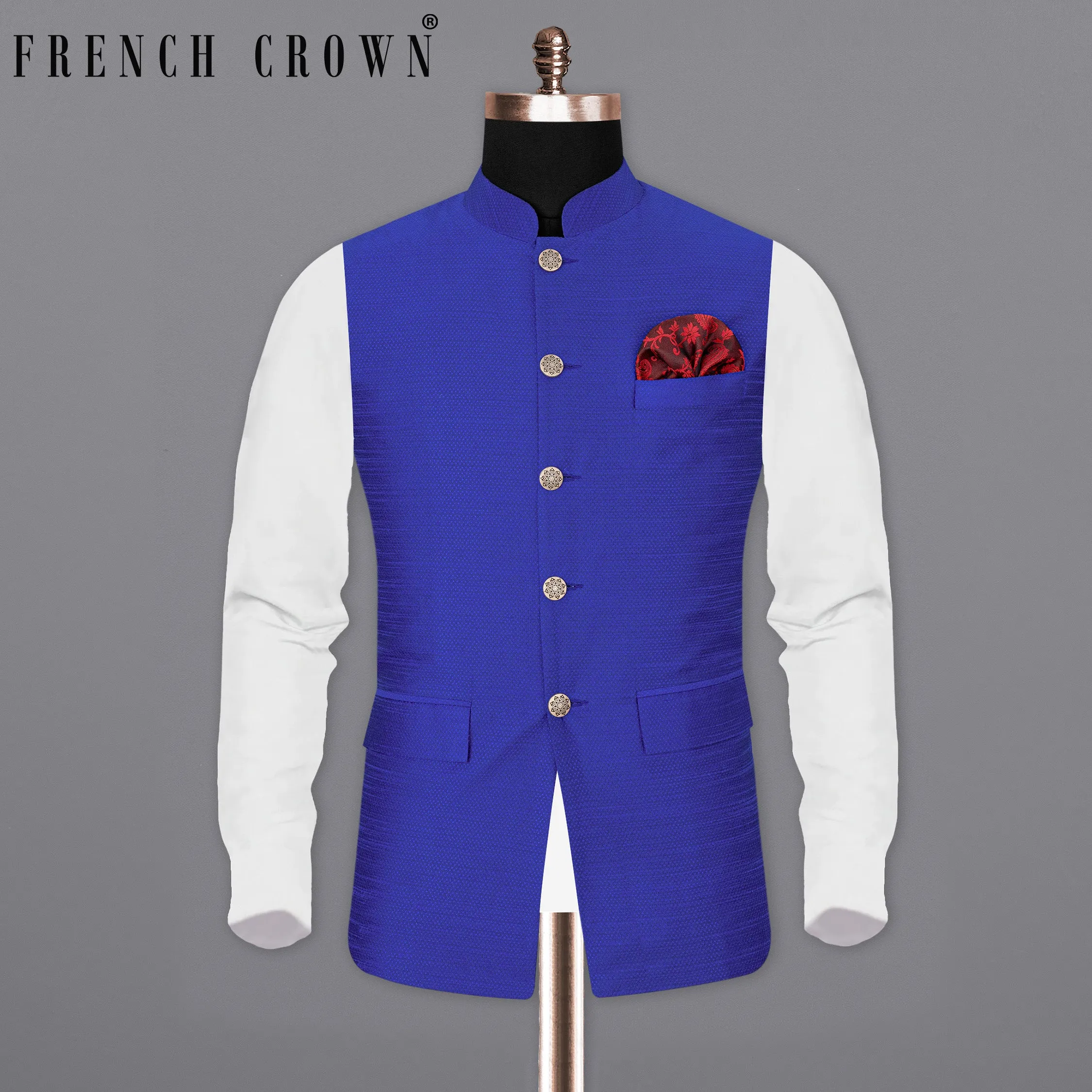 Biscay Blue Super Soft Nehru Jacket