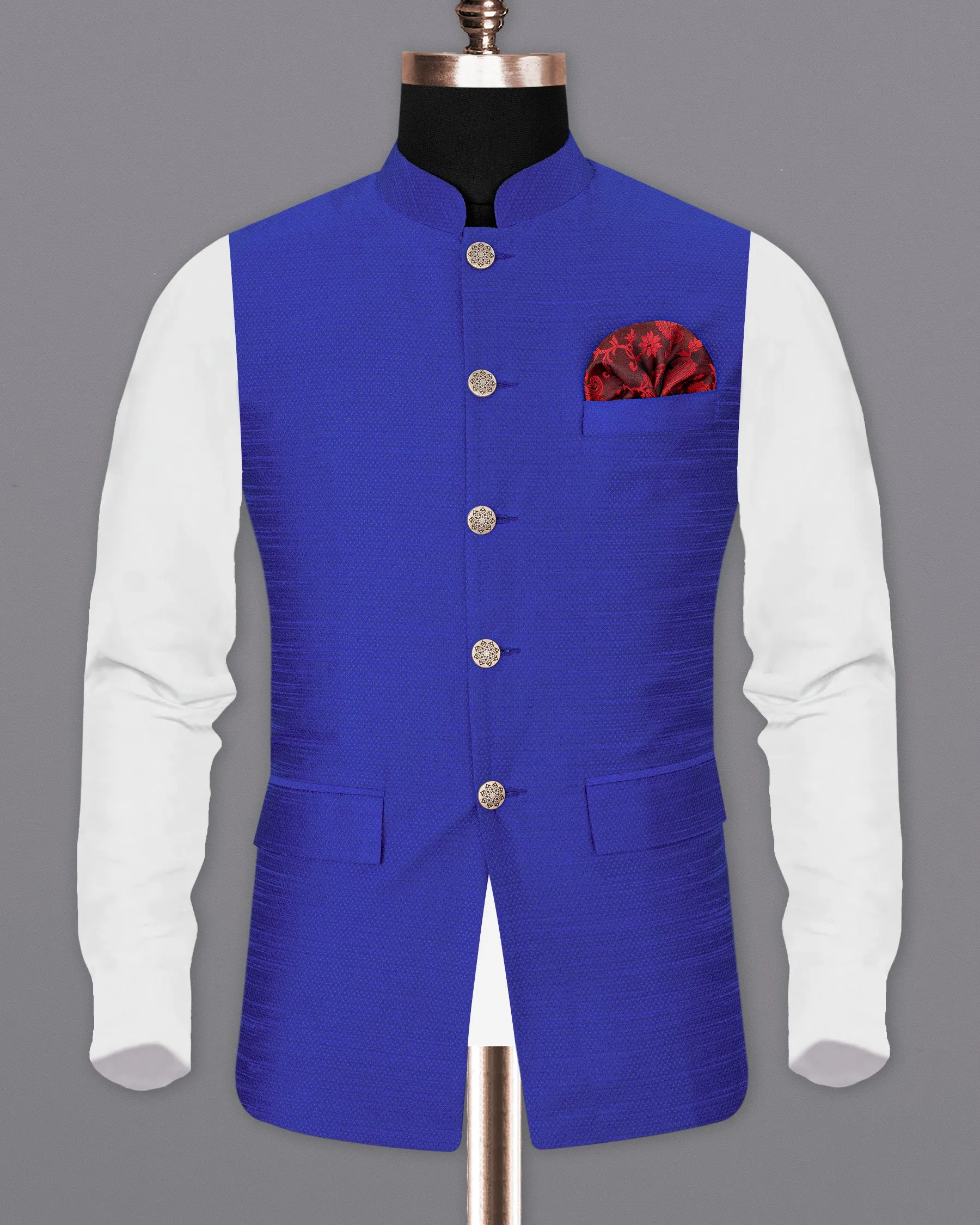 Biscay Blue Super Soft Nehru Jacket