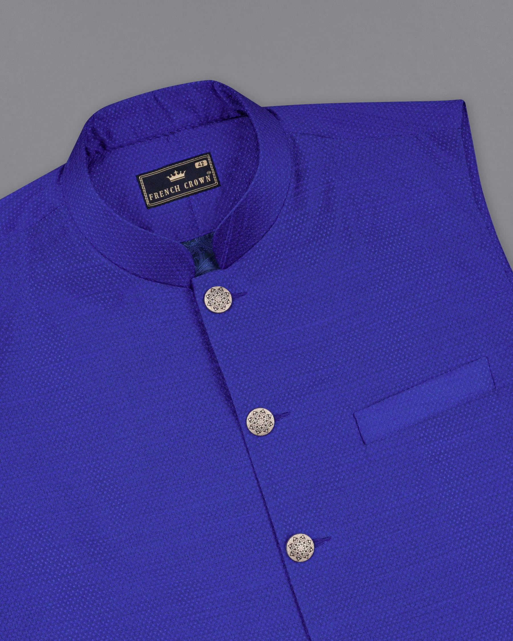 Biscay Blue Super Soft Nehru Jacket