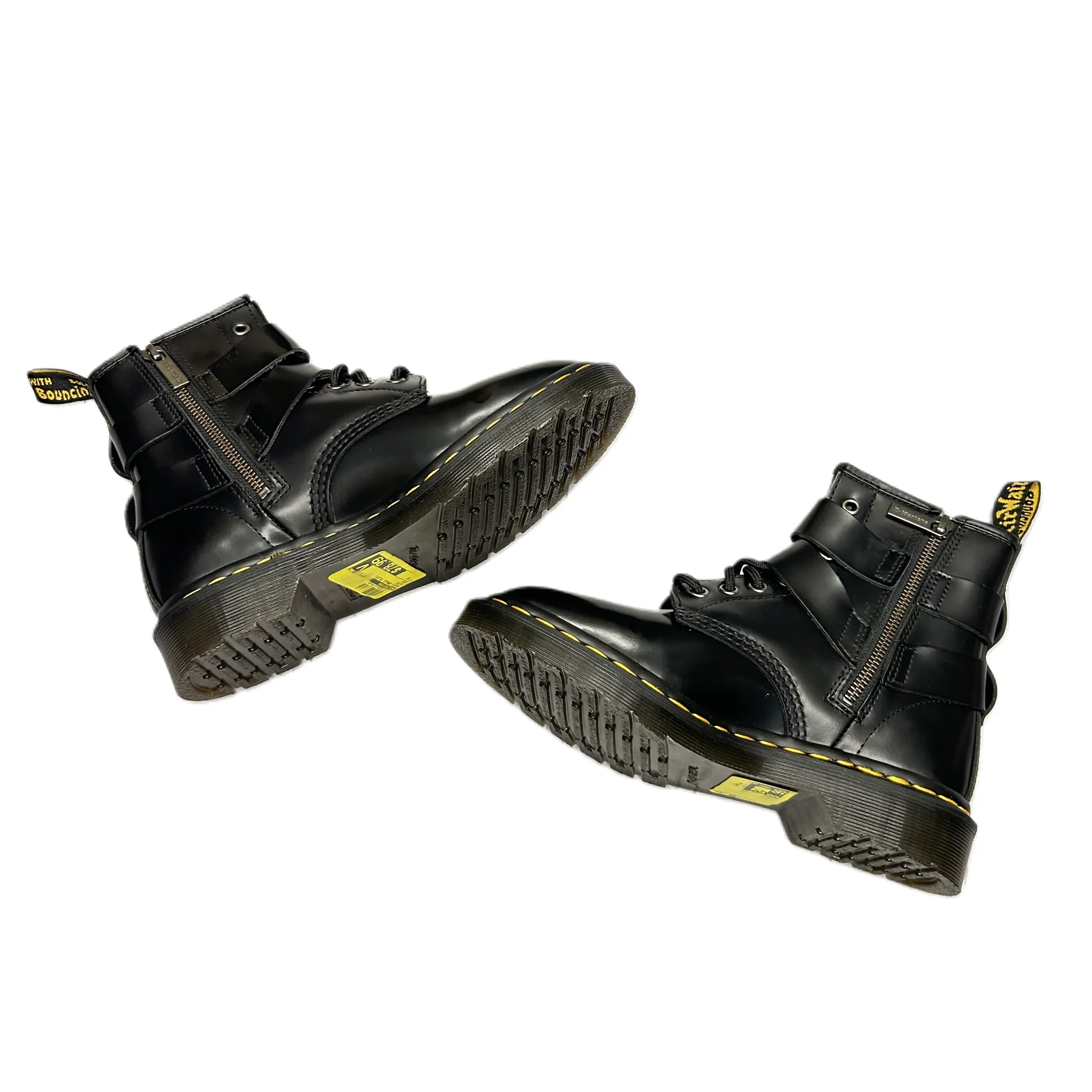 Black Boots Ankle Flats By Dr Martens, Size: 6