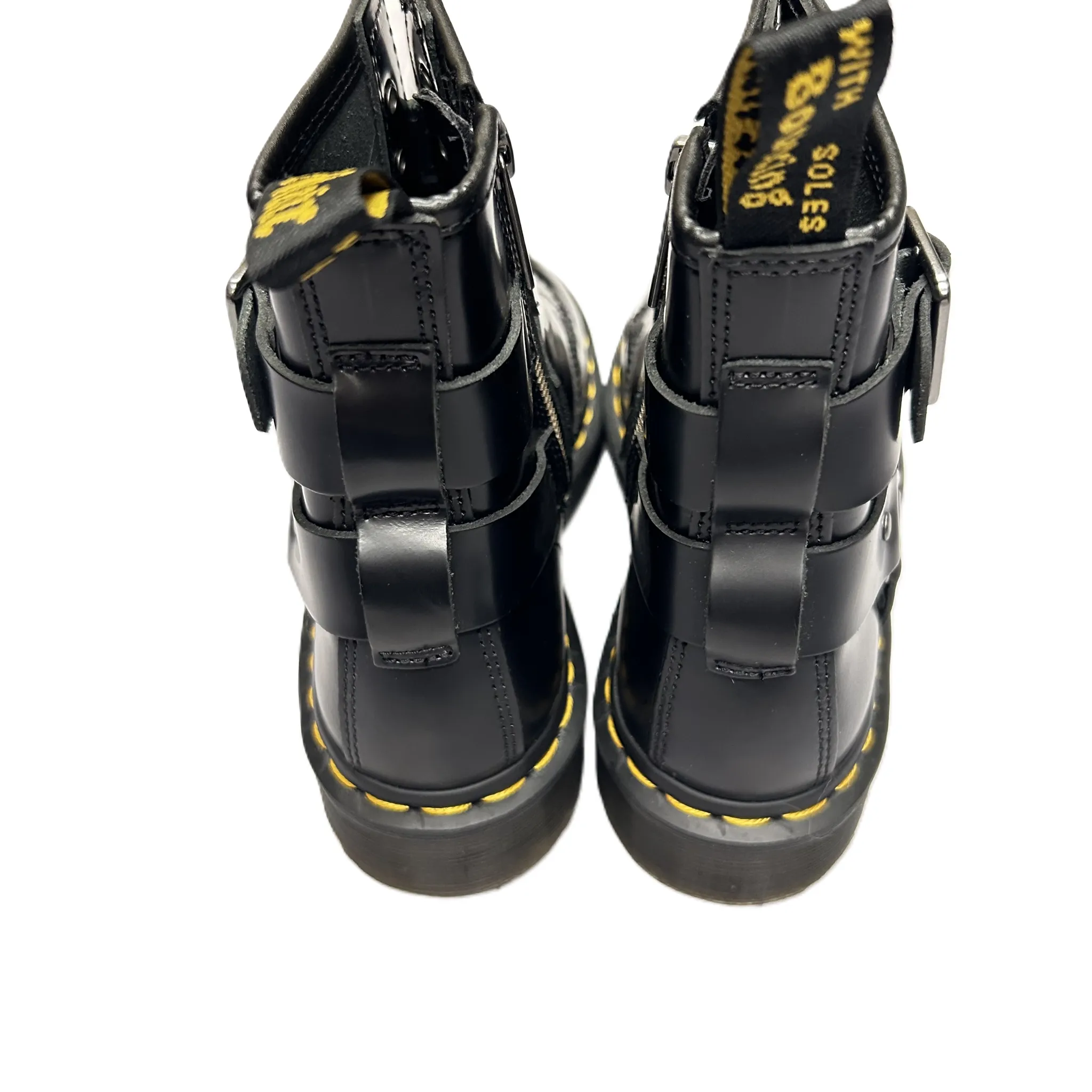 Black Boots Ankle Flats By Dr Martens, Size: 6