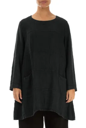 Black Textured Linen Tunic Black Textured Linen Tunic