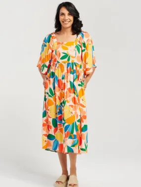 Blackstone Square Neck Rayon print dress Blackstone Square Neck Rayon print dress
