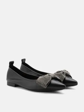 Blakely Crystal Embellished Bow Pointed Toe Flats Blakely Crystal Embellished Bow Pointed Toe Flats