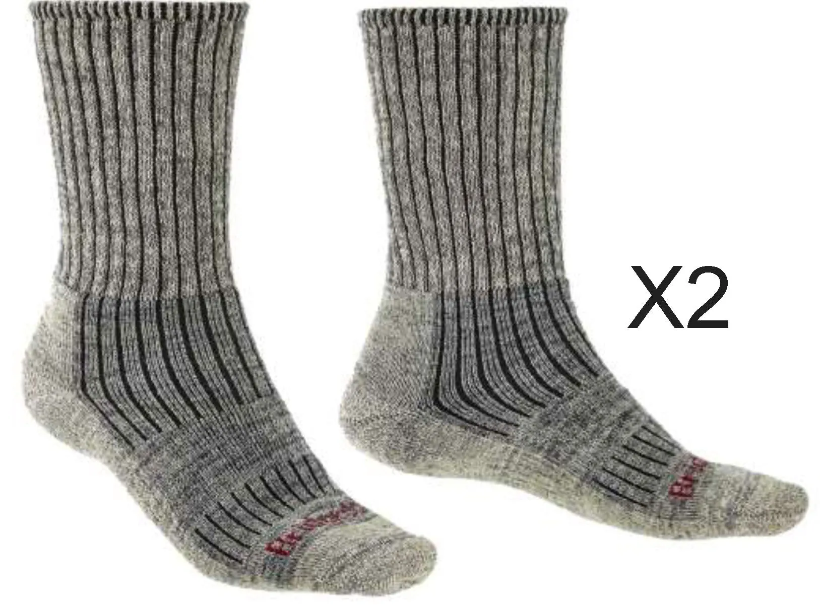 Bridgedale Men's Comfort Hiker Midweight Merino Hiking Socks TWIN PACK {BR-710596}