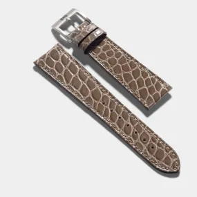 Brilliant Loutre Grey Alligator Watch Strap Brilliant Loutre Grey Alligator Watch Strap