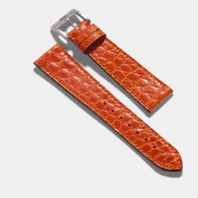 Brilliant Orange Alligator Leather Watch Strap Brilliant Orange Alligator Leather Watch Strap