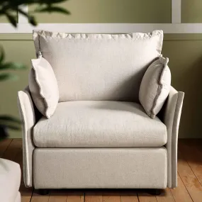 Byron Pillow Edge Beige Fabric Modular Sofa, 1-Seater Byron Pillow Edge Beige Fabric Modular Sofa, 1-Seater