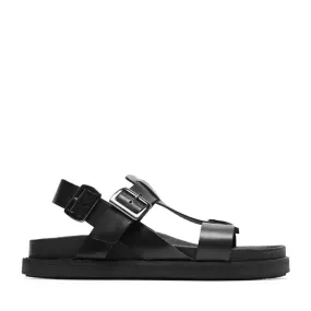 Caskimmi Black Leather Buckle Sandals Caskimmi Black Leather Buckle Sandals