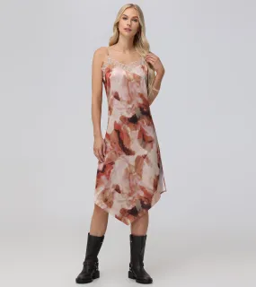Charmeuse Lace Trim Slip Midi Dress Charmeuse Lace Trim Slip Midi Dress