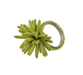 Corsica Beaded Napkin Ring - Green Corsica Beaded Napkin Ring - Green
