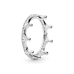 Crown silver ring with clear cubic zirconia Crown silver ring with clear cubic zirconia