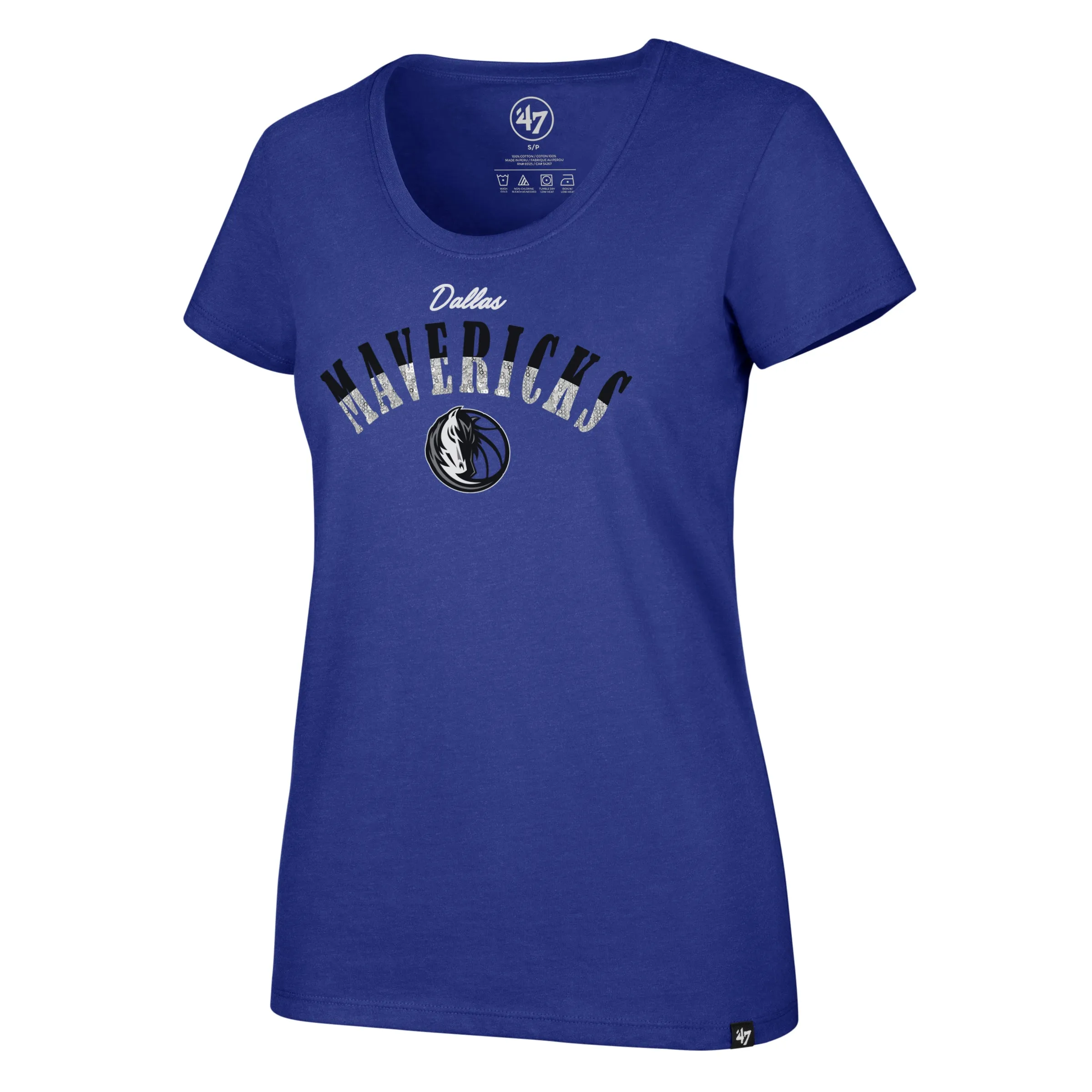 DALLAS MAVERICKS 47BRAND WOMENS SPARKLE SCOOP TEE