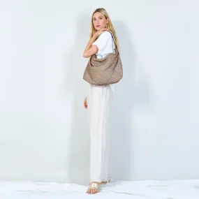 Diamond-pattern leather slouch bag wholesale Diamond-pattern leather slouch bag wholesale