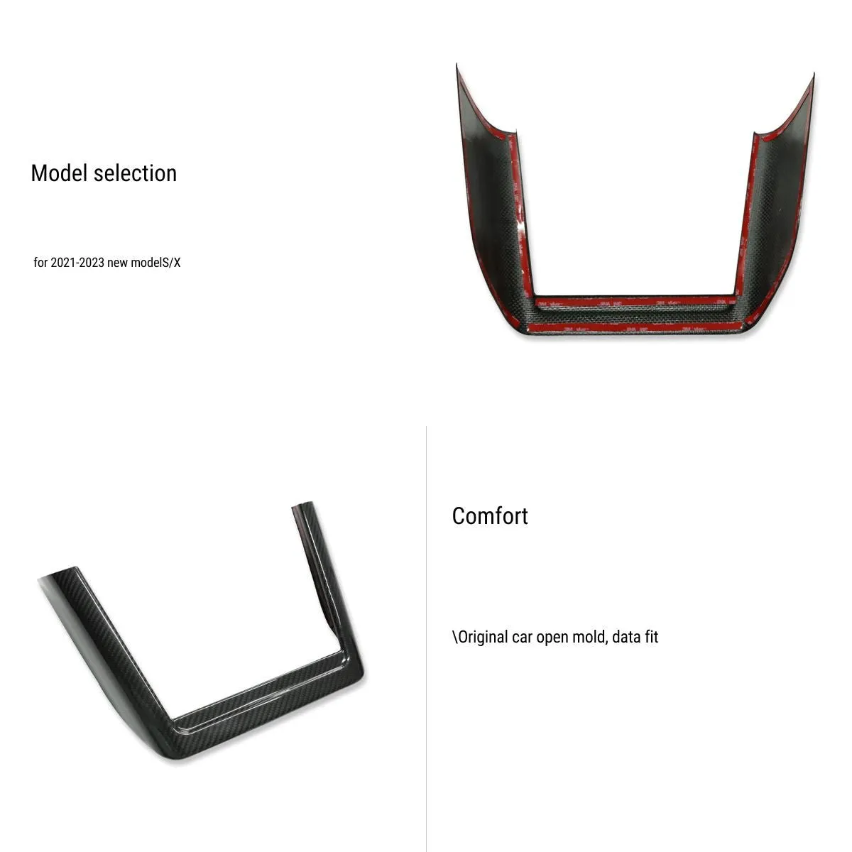 Dry carbon fiber charging board for Tesla Model S/X 2022-2024