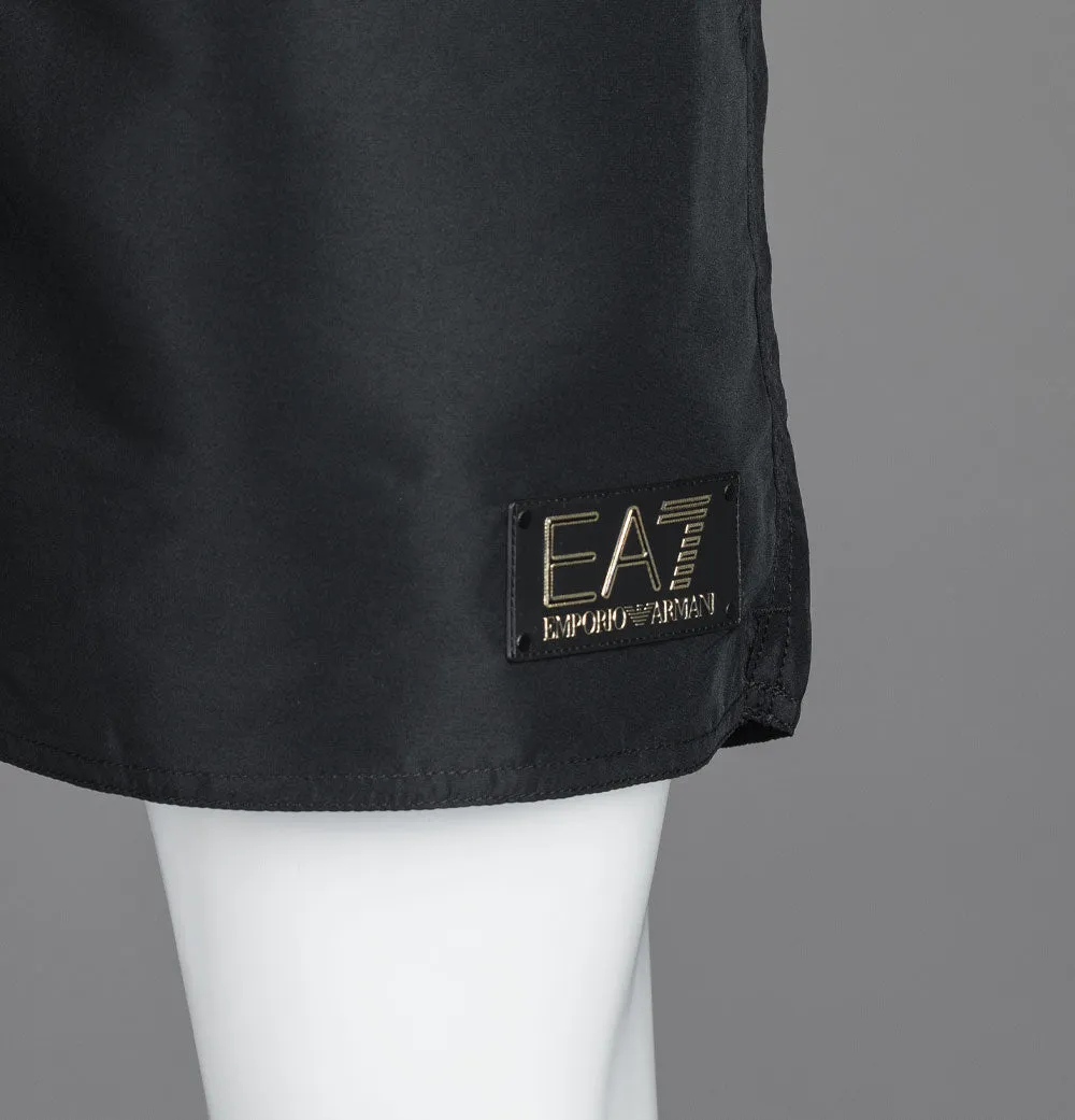 EA7 Gold Badge Logo Swim Shorts Black