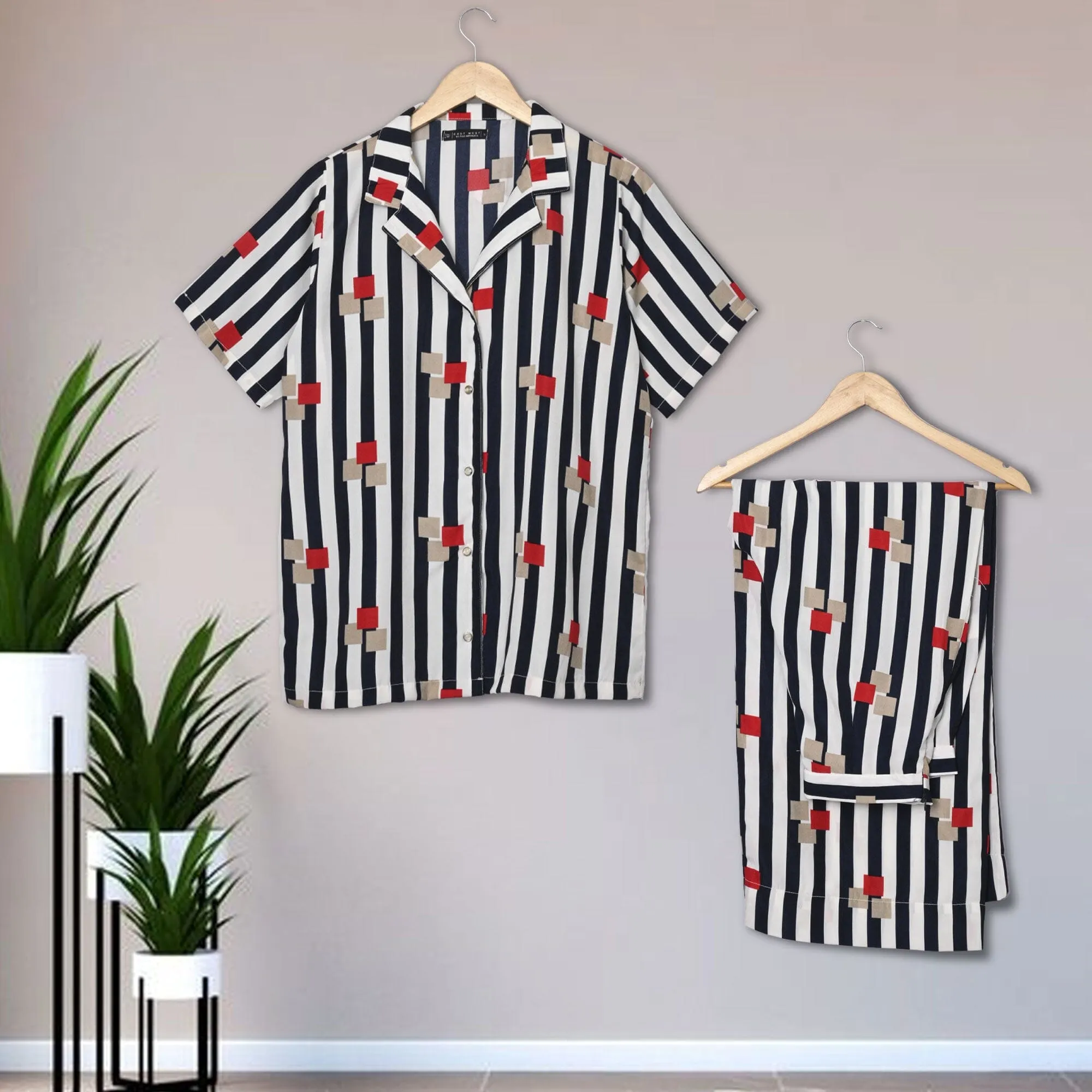 East West By Polo Republica Women's Striped Design Co-Ord Set
