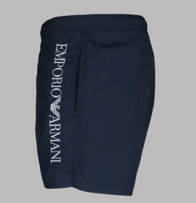 Emporio Armani Embroidered Logo Swim Shorts Navy Blue Emporio Armani Embroidered Logo Swim Shorts Navy Blue