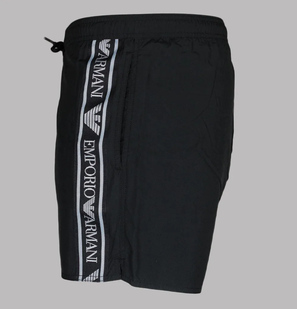 Emporio Armani Side Panel Logo Swim Shorts Black