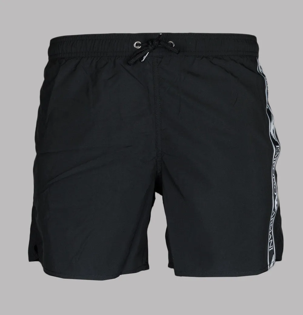Emporio Armani Side Panel Logo Swim Shorts Black