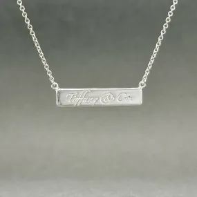 Estate Tiffany & Co. SS Notes Bar Pendant Necklace Estate Tiffany & Co. SS Notes Bar Pendant Necklace