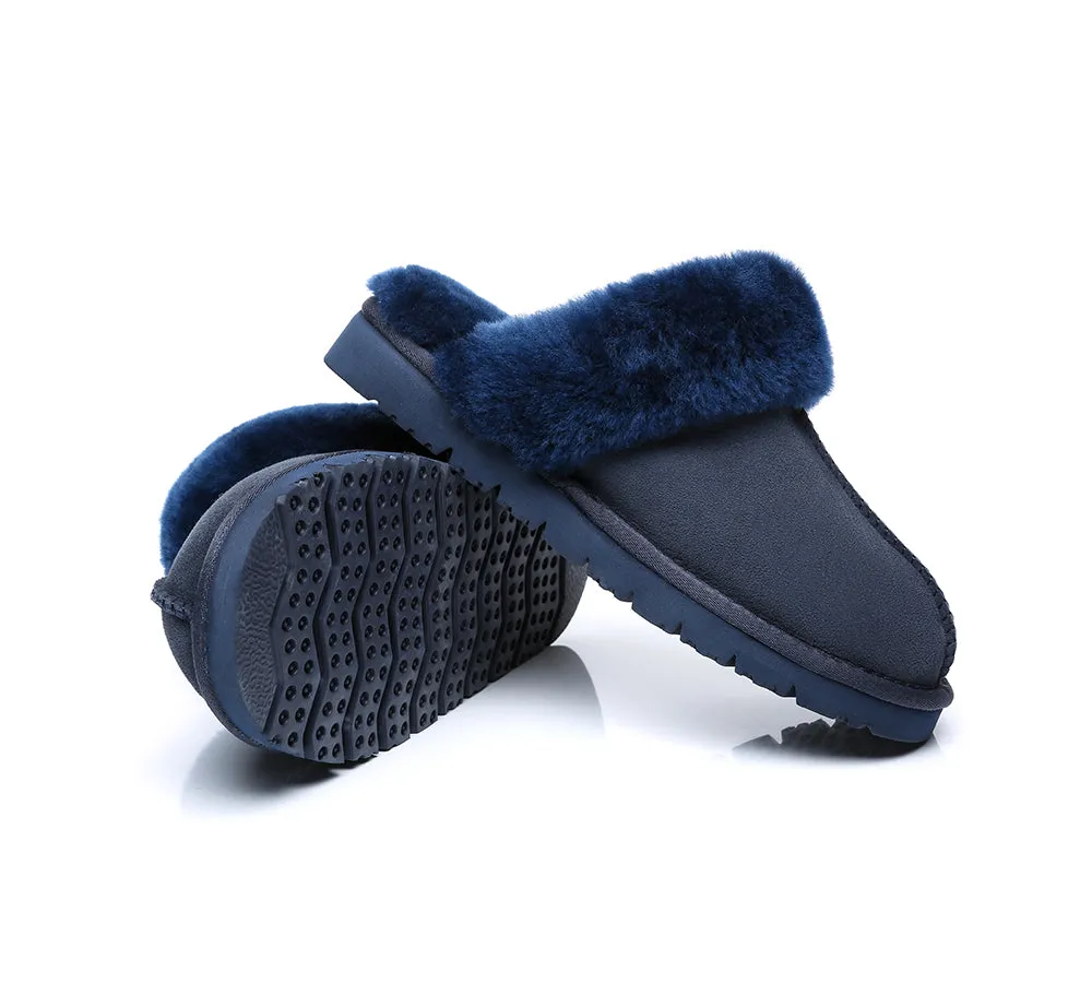 EVERAU® UGG Premium Sheepskin Wool Scuff Slippers Muffin