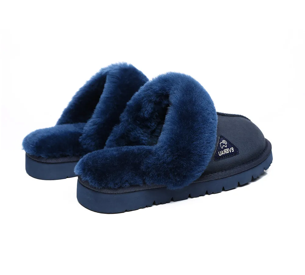 EVERAU® UGG Premium Sheepskin Wool Scuff Slippers Muffin