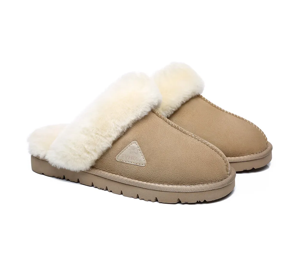EVERAU® UGG Premium Sheepskin Wool Scuff Slippers Muffin