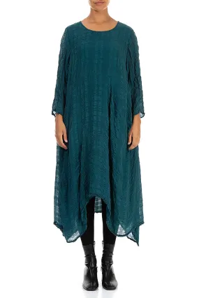 Flowy Teal Textured Silk Dress Flowy Teal Textured Silk Dress