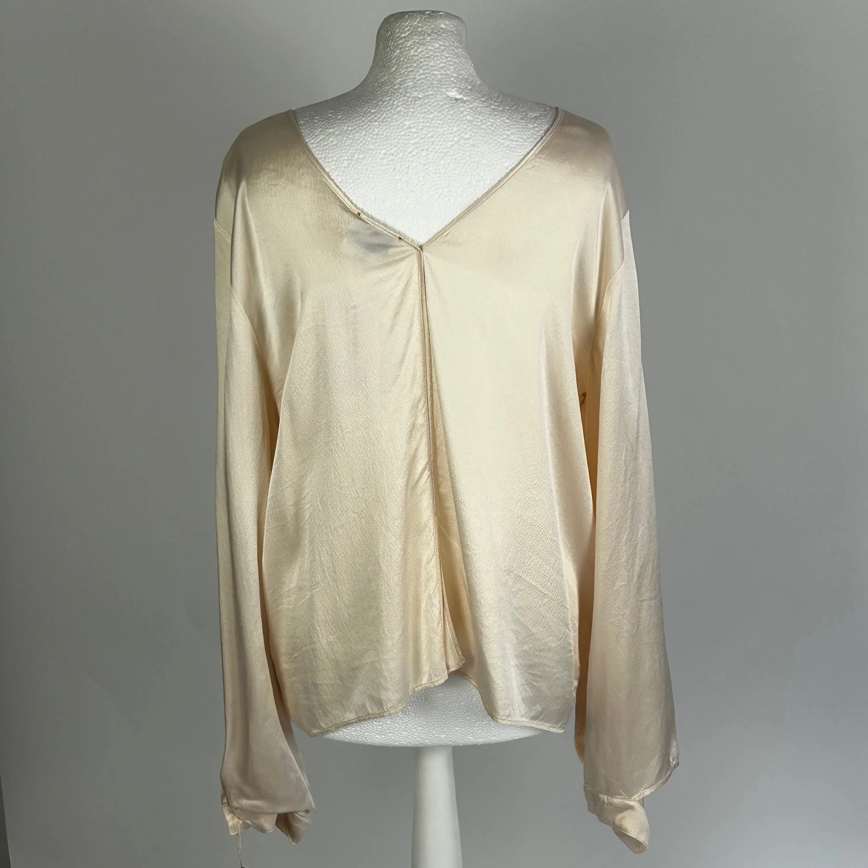 Forte Forte Brand New Pale Pink Textured Silk Top L