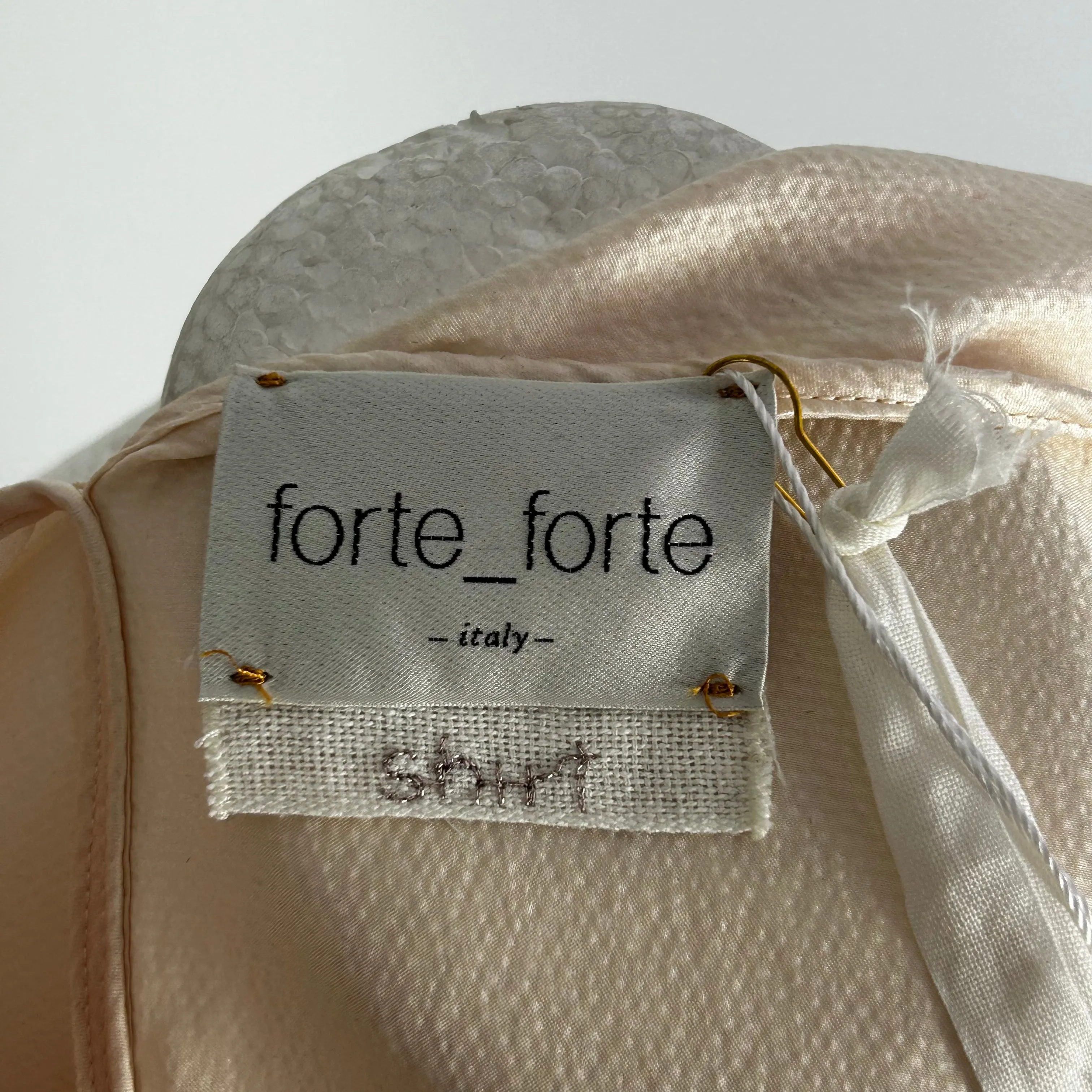 Forte Forte Brand New Pale Pink Textured Silk Top L