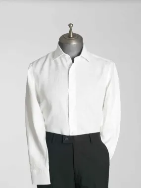 Franco Linen Shirt - White Windsor Collar Franco Linen Shirt - White Windsor Collar