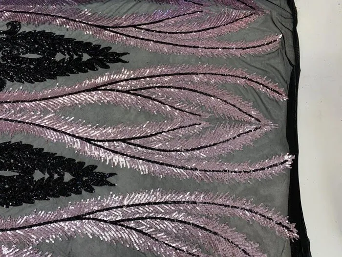French Luxury 4 Way Stretch Sequins Spandex Power Mesh Lace Fabric