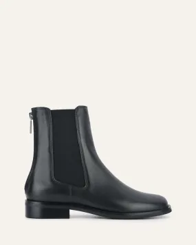 GABE FLAT ANKLE BOOT BLACK LEATHER GABE FLAT ANKLE BOOT BLACK LEATHER