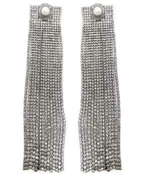 GLASS CRYSTAL FRINGE DROP EARRINGS GLASS CRYSTAL FRINGE DROP EARRINGS