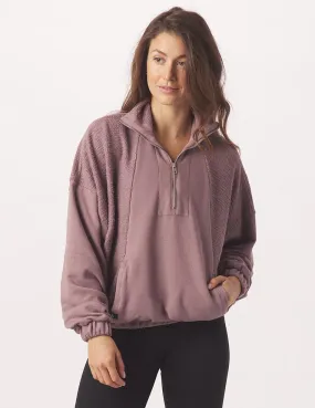 Glyder Women's Complex Quarter Zip Pullover - Lavender Bark Brown Glyder Women's Complex Quarter Zip Pullover - Lavender Bark Brown