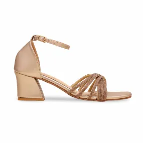 Golden Fancy Block Heel Sandal FN5973 Golden Fancy Block Heel Sandal FN5973
