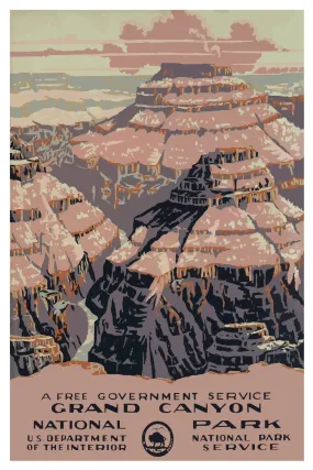 GRAND CANYON NATIONAL PARK WPA POSTCARD GRAND CANYON NATIONAL PARK WPA POSTCARD