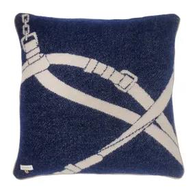HALTER CUSHION NZ WOOL 60X60 CM NAVY. HALTER CUSHION NZ WOOL 60X60 CM NAVY.