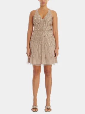 Halter V-Neck Fit And Flare Halter V-Neck Fit And Flare