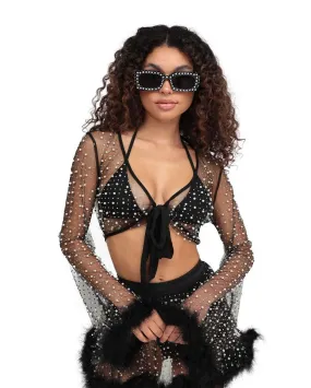 Happy Ever After Marabou Mesh Top Happy Ever After Marabou Mesh Top